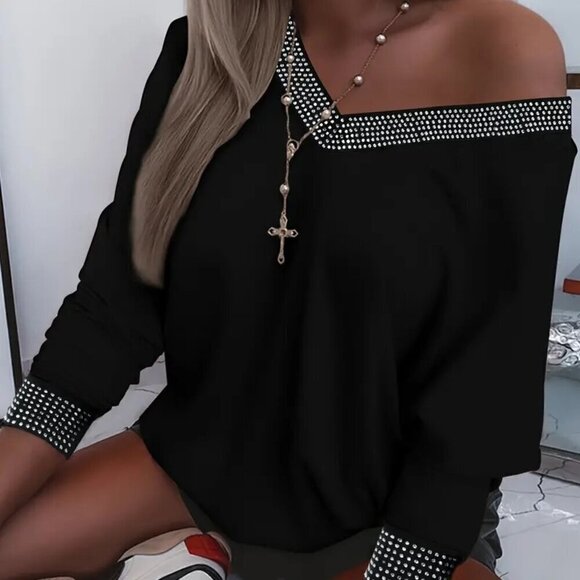 V Neck Pullover Comfy Top - Picture 1 of 3